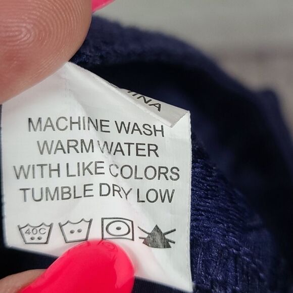 Francesca's Alya Shimmer Navy Embroidered Shorts Small 2/4 Bohemian Crochet Blue - Picture 8 of 8